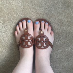 Brown tory burch Miller sandals